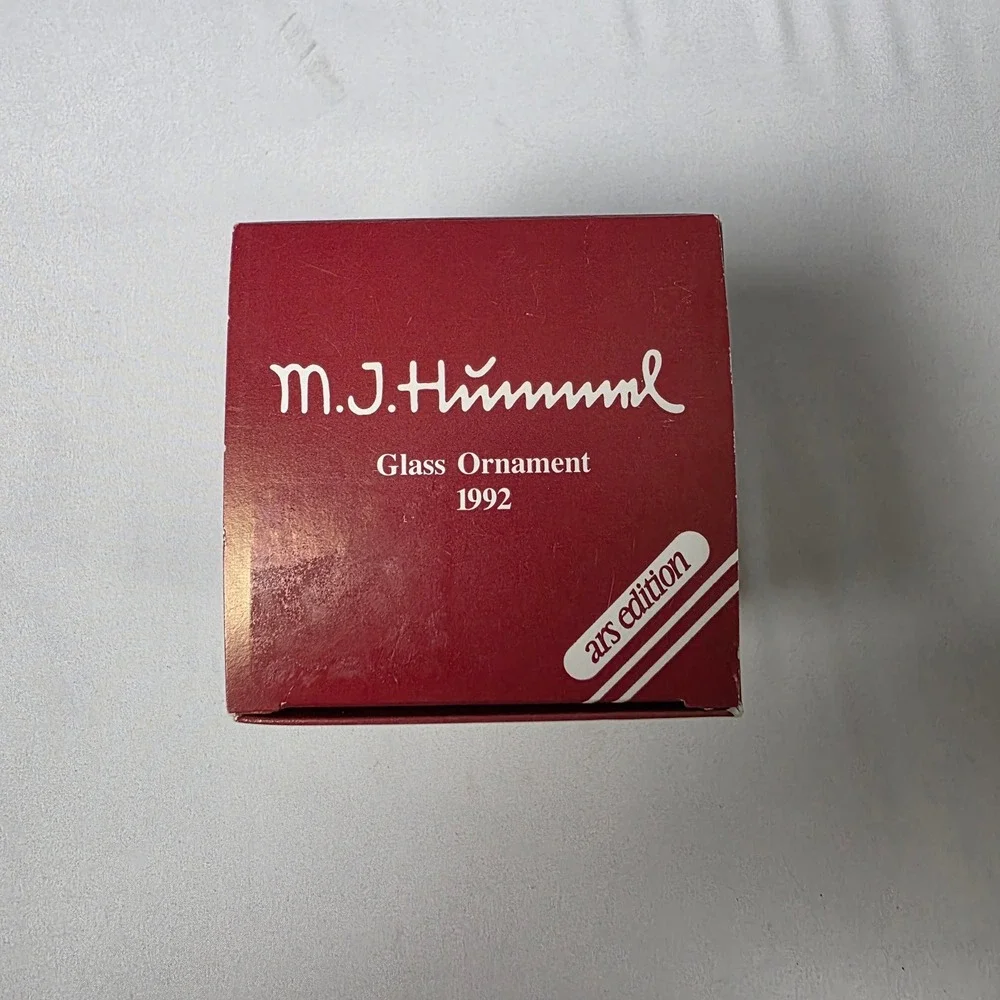 M.I. Hummel Glass Ornament 1992 Ars Edition Vintage In Box Christmas Angel‎